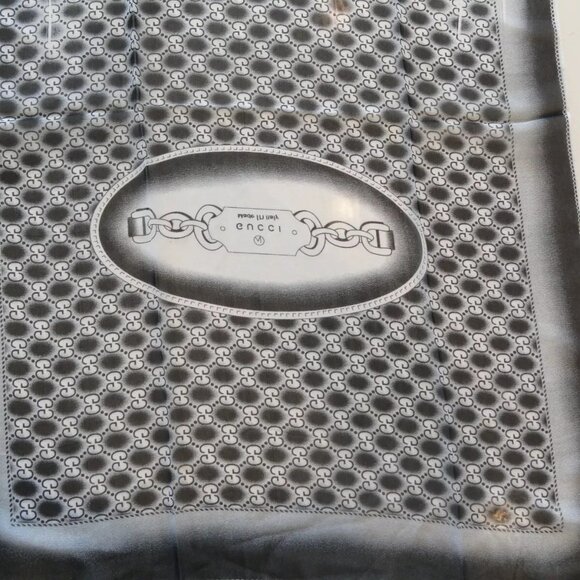 NEW AUTHENTIC RARE 2024 GUCCI 100% SILK SCARF SCARVE BLACK WHITE 60"X20" - Picture 14 of 16